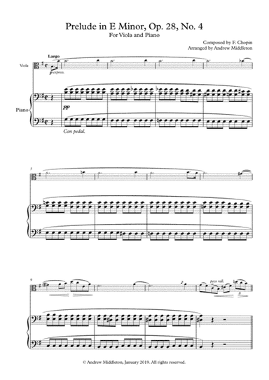 Prelude in E Minor arranged for Viola & Piano (arr. Andrew Middleton)