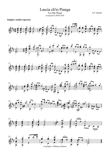 Lascia ch'io Pianga (arr. Robin Hill)