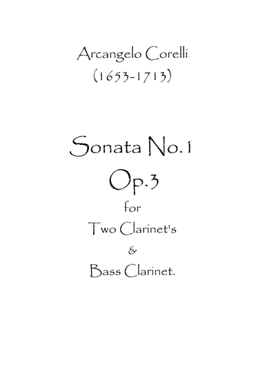 Sonata No.1 Op.3 (arr. Spence Bundy)