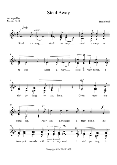 Steal Away (arr. Martin Neill)