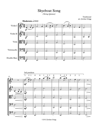 Skyeboat Song (String Quintet) (arr. Jordan Grigg)