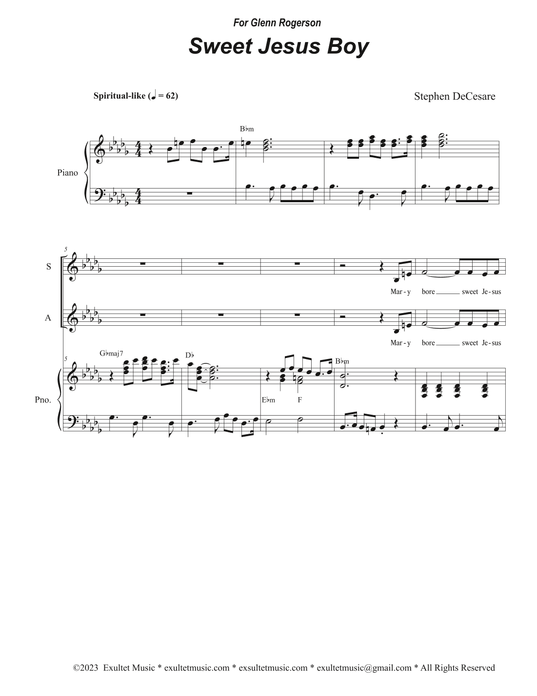 Sweet Jesus Boy (SATB)