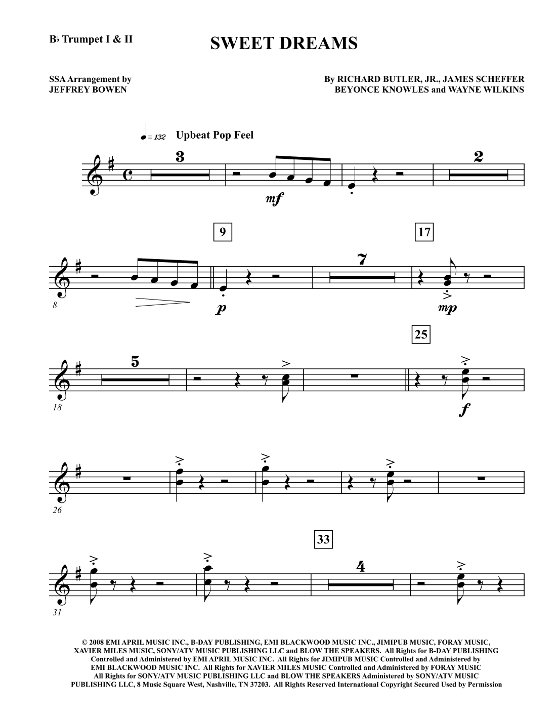 Sweet Dreams (arr. Jeffrey Bowen)