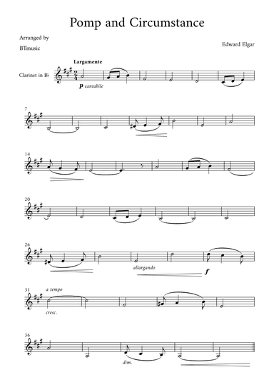 Pomp and Circumstance - Edward Elgar (arr. BTmusic)