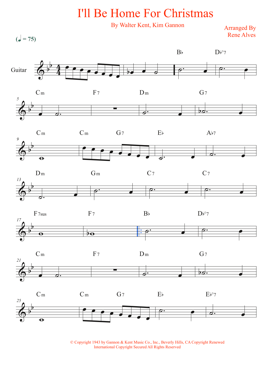 I'll Be Home For Christmas (arr. Rene Alves)