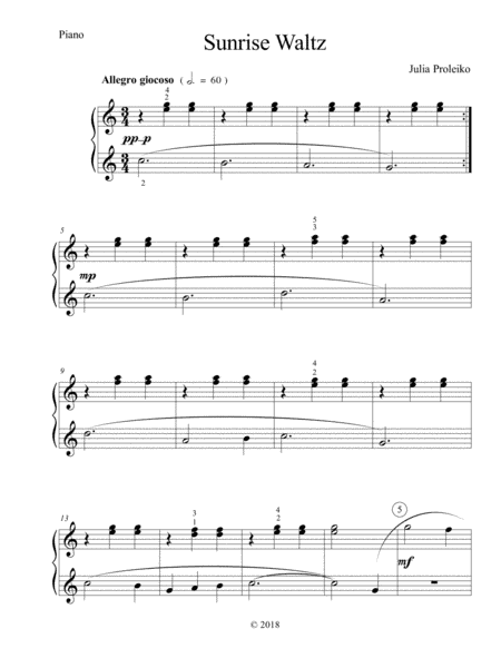 Sunrise Waltz (Late Elementary Piano)