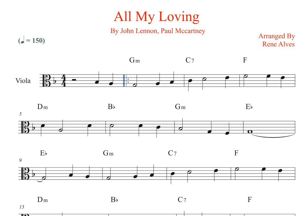 All My Loving (arr. Rene Alves)