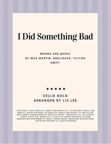 I Did Something Bad (arr. Liz Lee-Cellomoji)