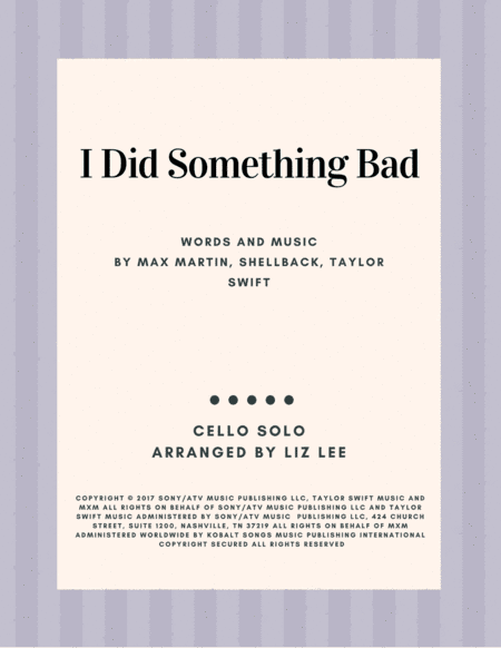 I Did Something Bad (arr. Liz Lee-Cellomoji)