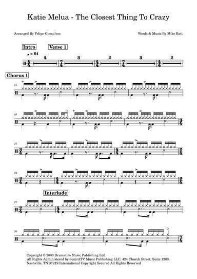 The Closest Thing To Crazy (arr. Felipe Gonçalves)
