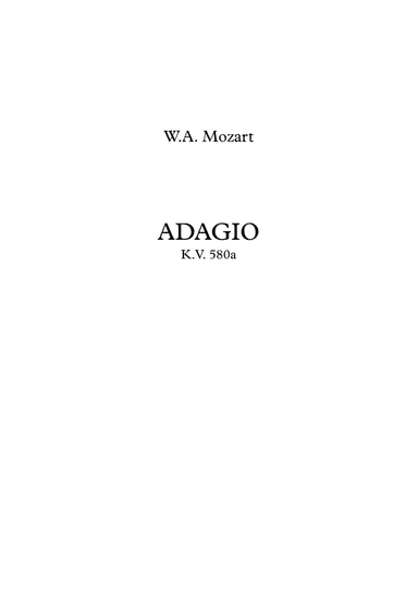 Adagio KV 580a - Mozart (arr. Jope)