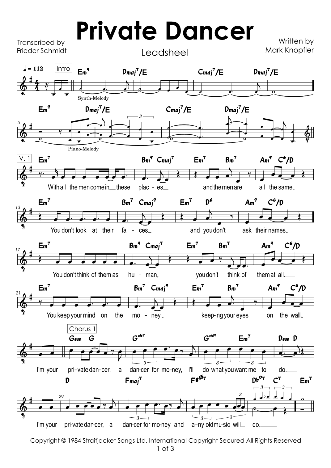 Private Dancer (arr. Frieder Schmidt)