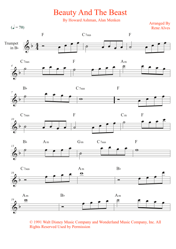 Beauty And The Beast (arr. Rene Alves)