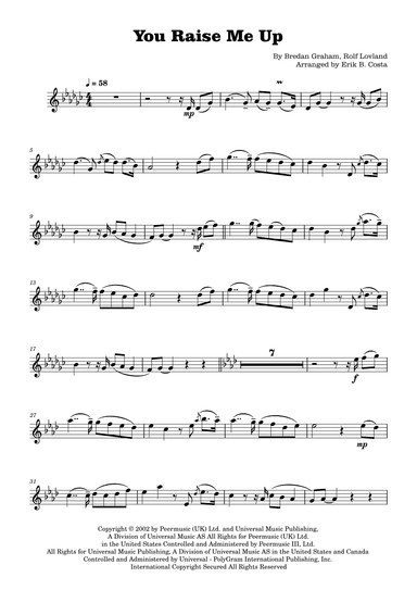 You Raise Me Up (arr. Erik B. Costa)