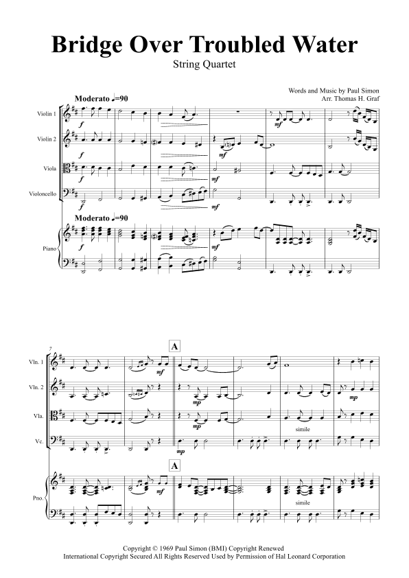 Bridge Over Troubled Water (arr. Thomas Graf)