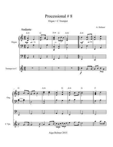 Processional # 8 for Organ + Trumpet