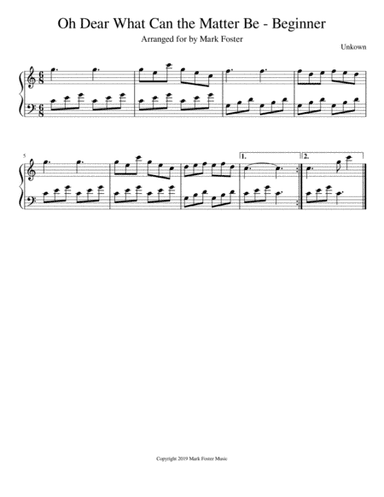 Oh Dear What Can the Matter Be (arr. Mark Foster)