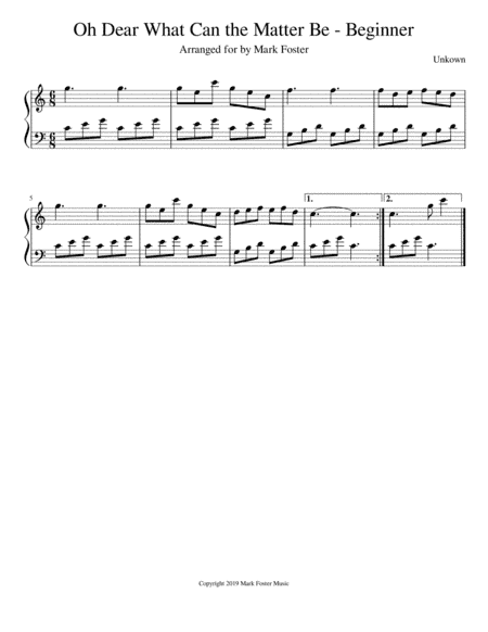 Oh Dear What Can the Matter Be (arr. Mark Foster)