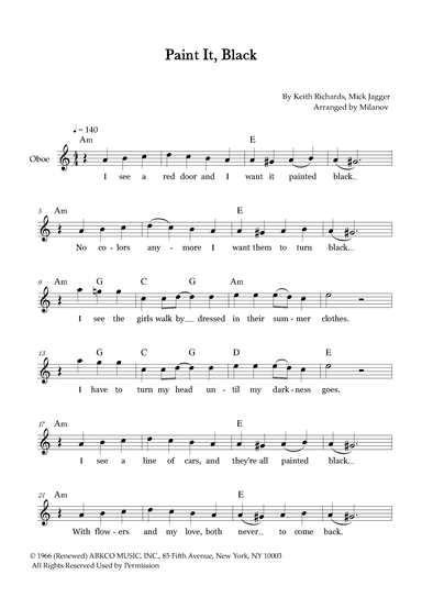 Paint It, Black (arr. Milanov)