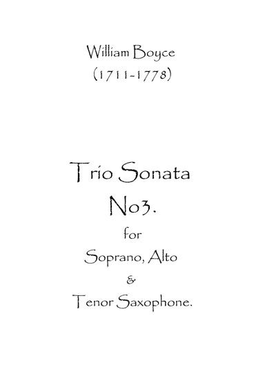 Trio Sonata No.3 (arr. Spence Bundy)