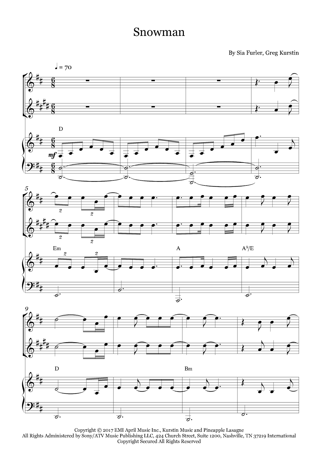 Snowman (arr. Fernanda Moura)