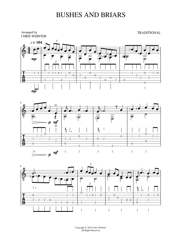 Bushes and Briars (arr. Chris Webster)