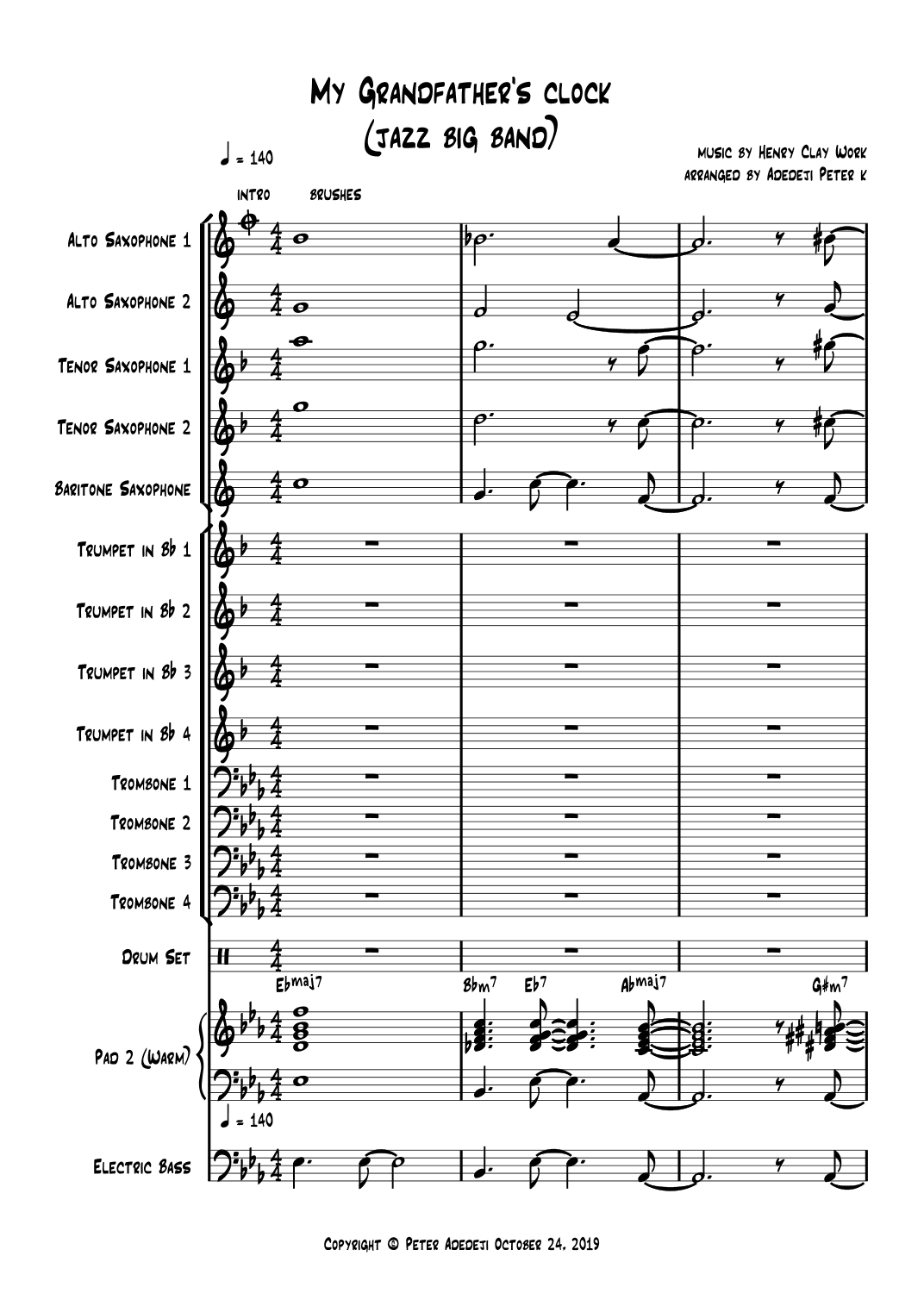 My Grandfather's Clock (arr. Peter Adedeji)