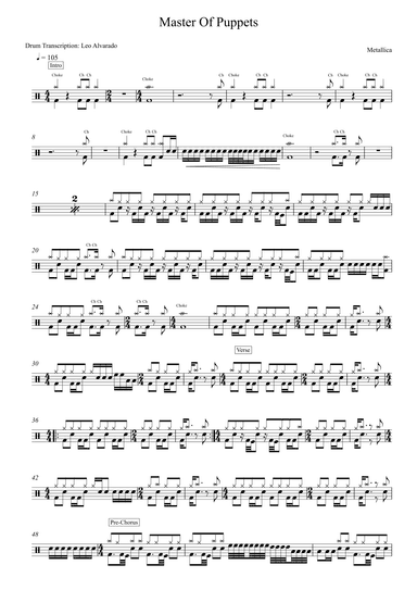 Master Of Puppets (arr. Drum Transcription: Leo Alvarado)