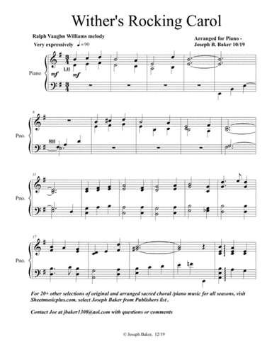 Wither's Rocking Carol for Piano (arr. Joseph B Baker)