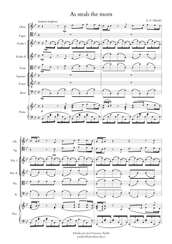 As Steals the Morn (arr. José F. Anello)