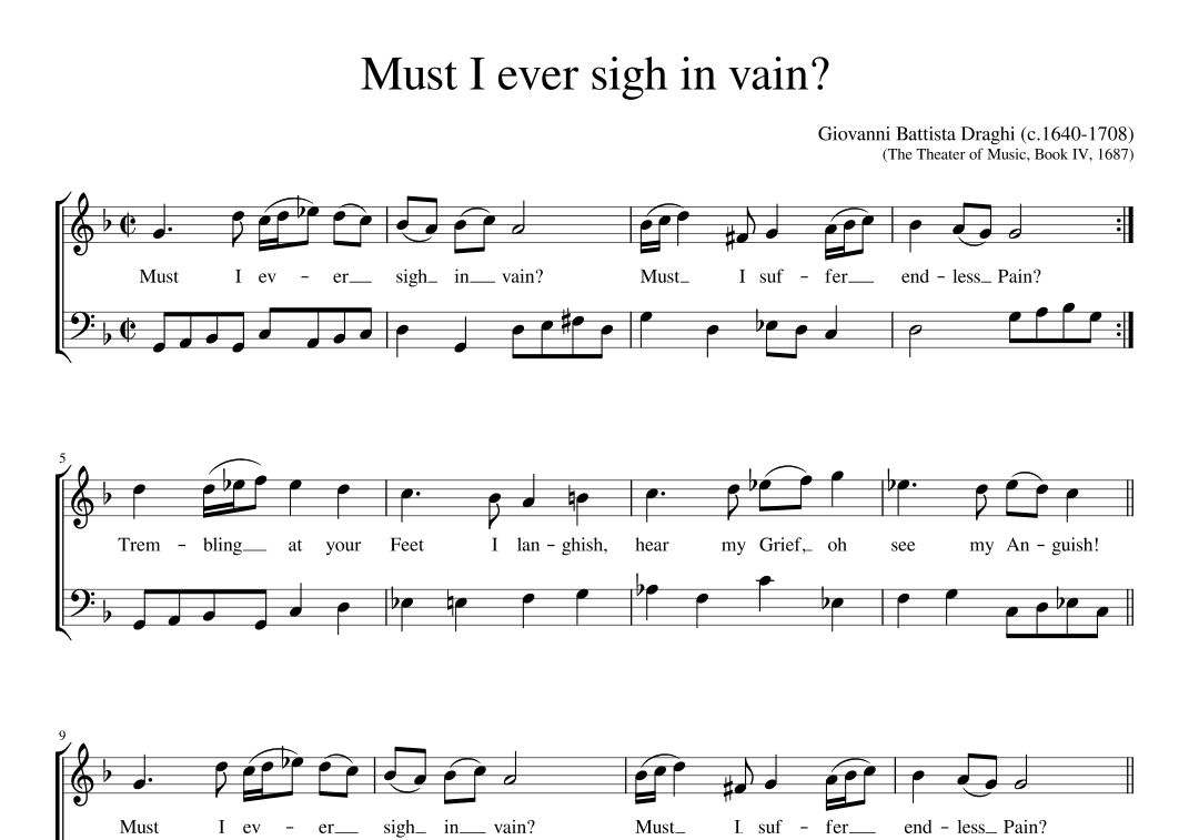 Must I ever sigh in vain (arr. Early Music Scores)