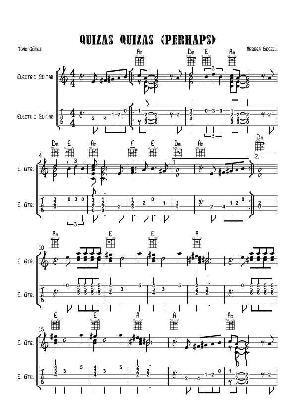 Quizás Quizás (Perhaps Perhaps) (arr. Toño Gómez)