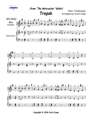Trepak from the Nutcracker Ballet Suite (First Year Piano Students) (arr. Scott Camp)