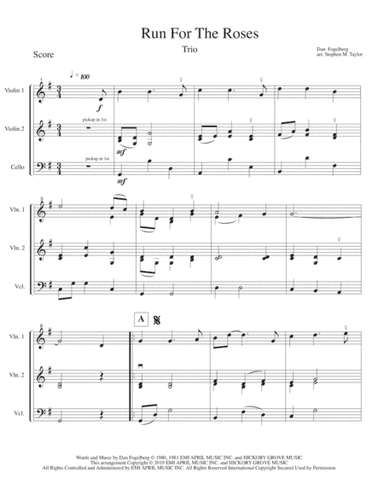 Run For The Roses (arr. Stephen M. Taylor)