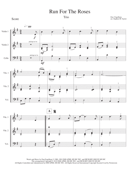 Run For The Roses (arr. Stephen M. Taylor)