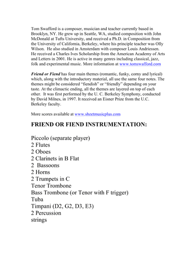 Friend or Fiend for orchestra (parts)
