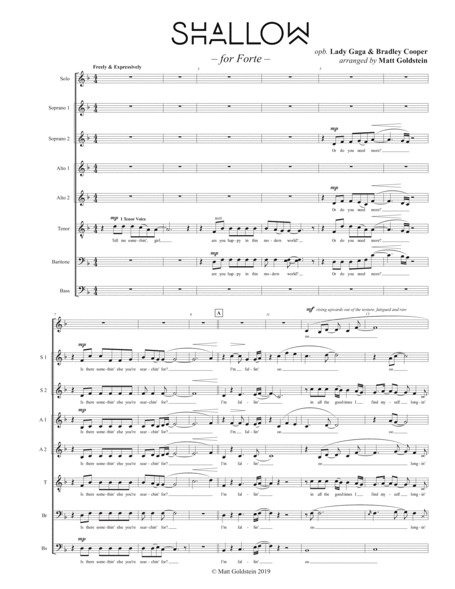 Shallow (arr. Matt Goldstein)
