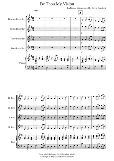 Be Thou My Vision for Recorder and Piano (arr. David Burndrett)