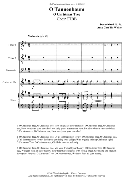 O Christmas Tree (arr. Gert Th. Walter)