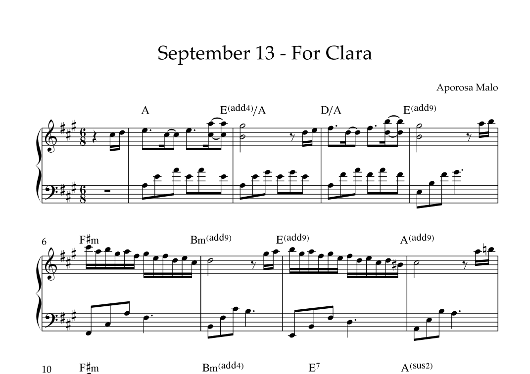 September 13 - For Clara