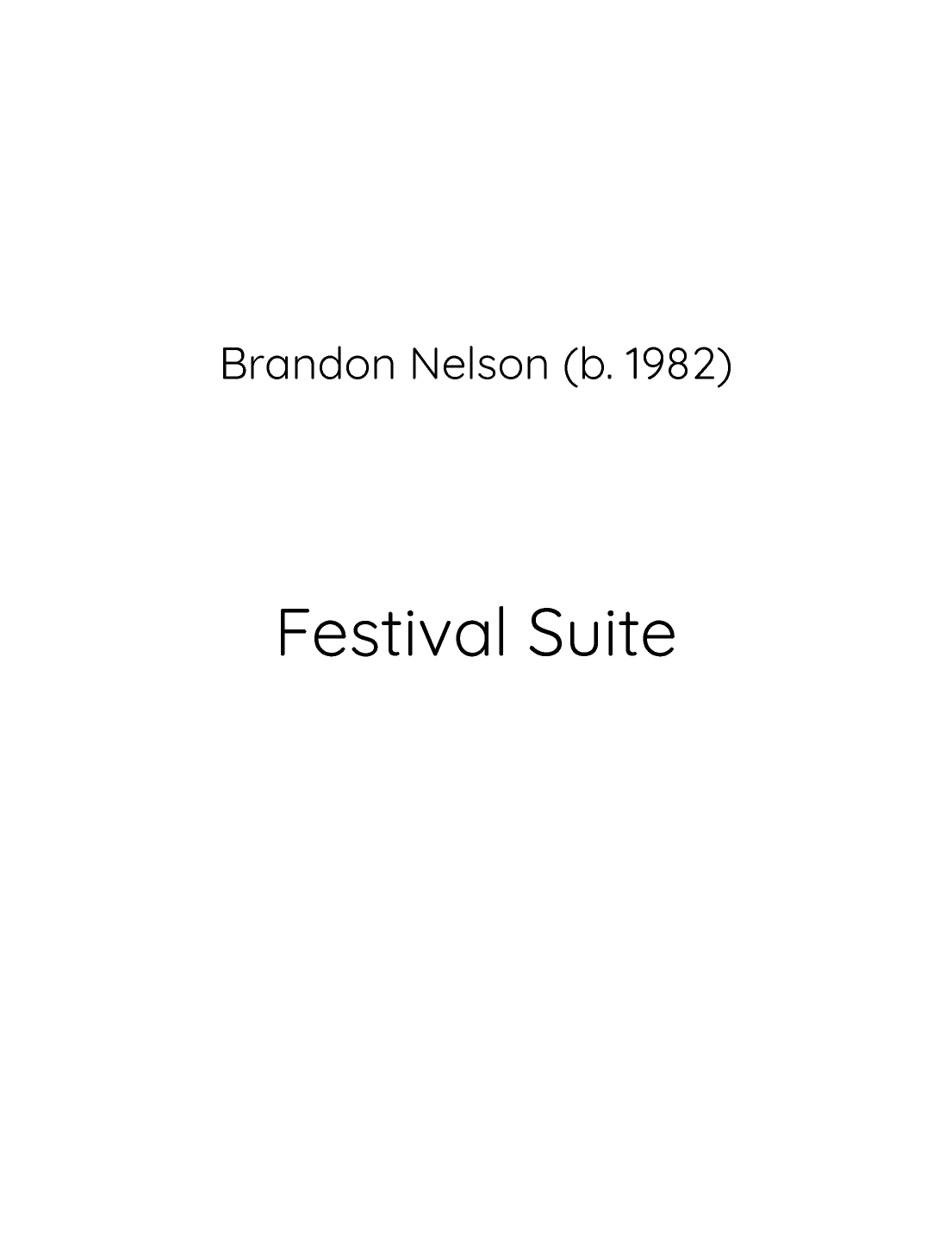 Festival Suite (sax quartet)