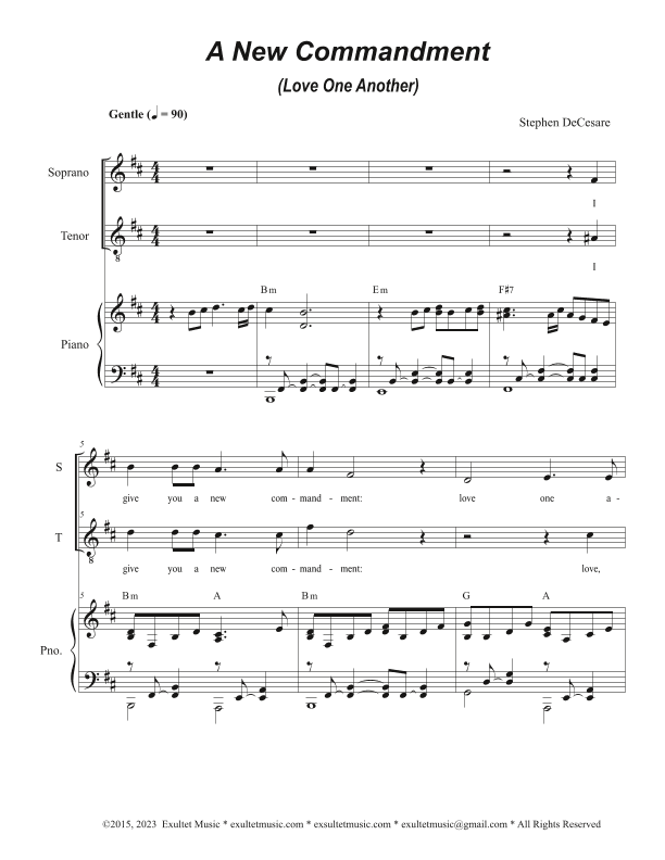 A New Commandment (Love One Another) (Duet for Soprano and Tenor solo)
