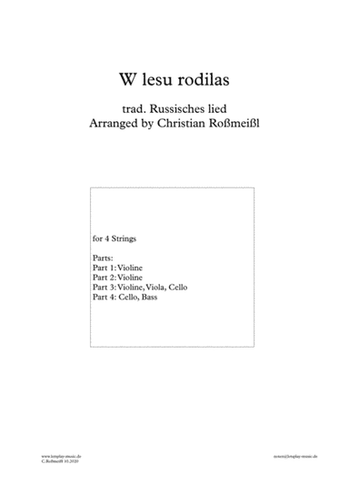 W lesu rodilas string quartett (arr. Christian Roßmeißl)