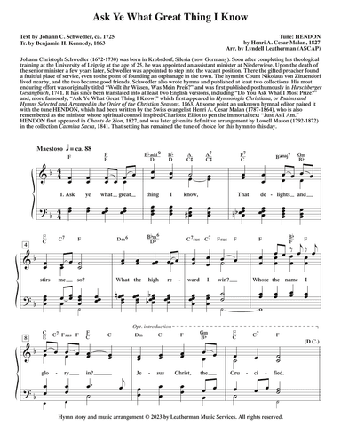 Ask Ye What Great Thing I Know (arr. Lyndell Leatherman)
