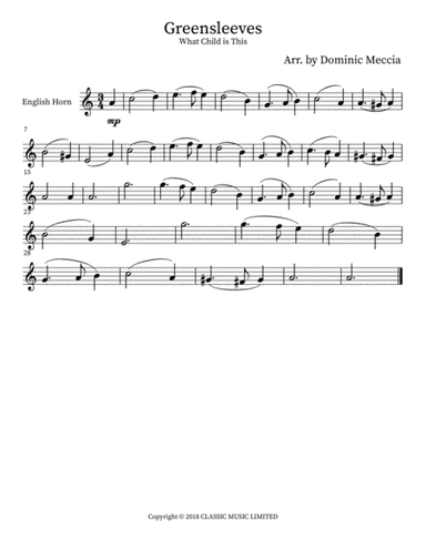 Greensleeves (arr. Dominic Meccia)