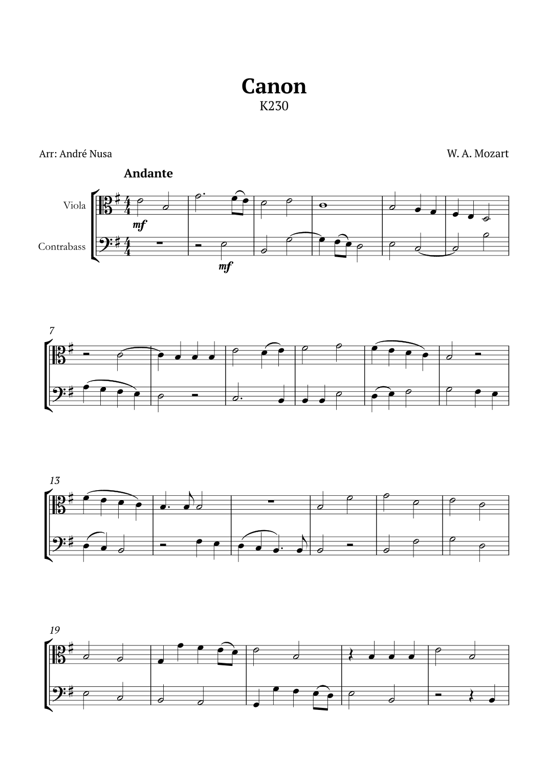 Canon K230 (arr. André Nusa)