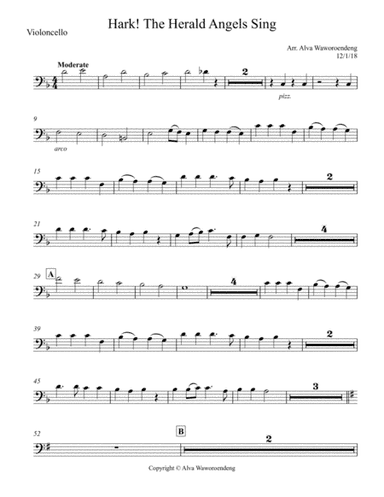 Hark the Herald Angel's Sing Cello (arr. Alva Lee)