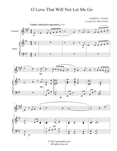 O Love That Will Not Let Me Go (Clarinet-Piano) (arr. Marty Parks)