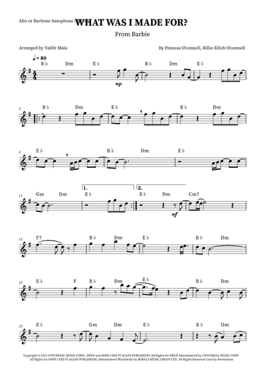 What Was I Made For? (arr. Valdir Maia)