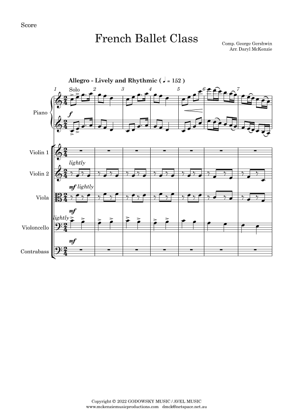 French Ballet Class (arr. Daryl McKenzie)